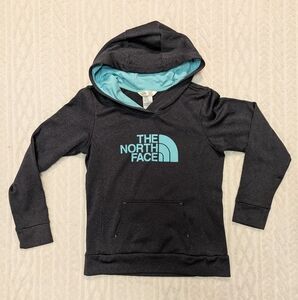 The North Face Women’s Hoodie Sweatshirt Pullover Logo Gray Teal Sz S